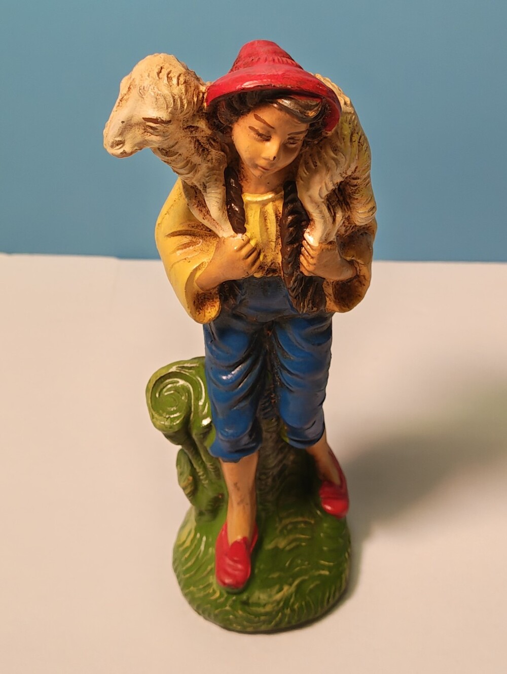 VTG 5.5" Shepherd Boy Christmas Nativity Manger Figure Ceramic Composition Italy